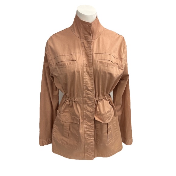 SERRA WOMEN LARGE UTILITY JACKET CORAL SNAPS FOUR POCKETS DRAW STRING WAIST - Picture 2 of 7